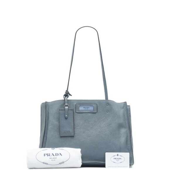 PRADA Blue Leather Shoulder Bag - Picture 12 of 13